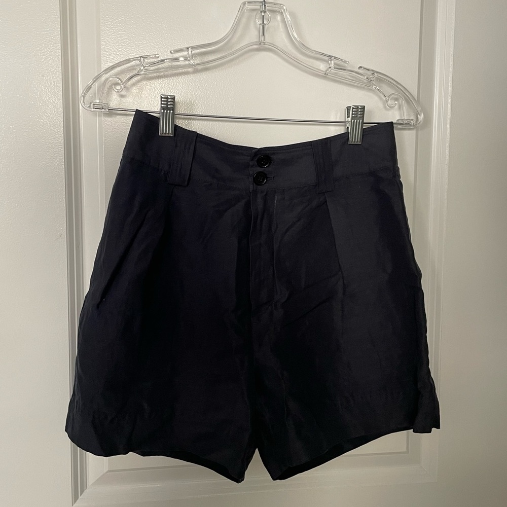 MARC JACOBS SILK LINEN SHORTS - FADED NAVY - SIZE 6!